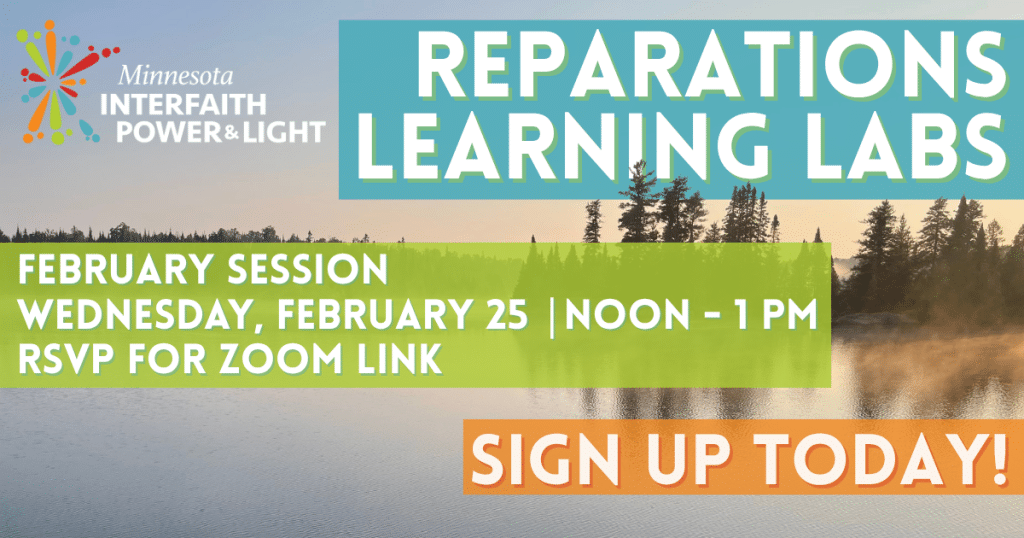 Reparations Learning Labs February Session Wednesday, February 25 | Noon - 1 pm RSVP for the Zoom link Sign Up Today